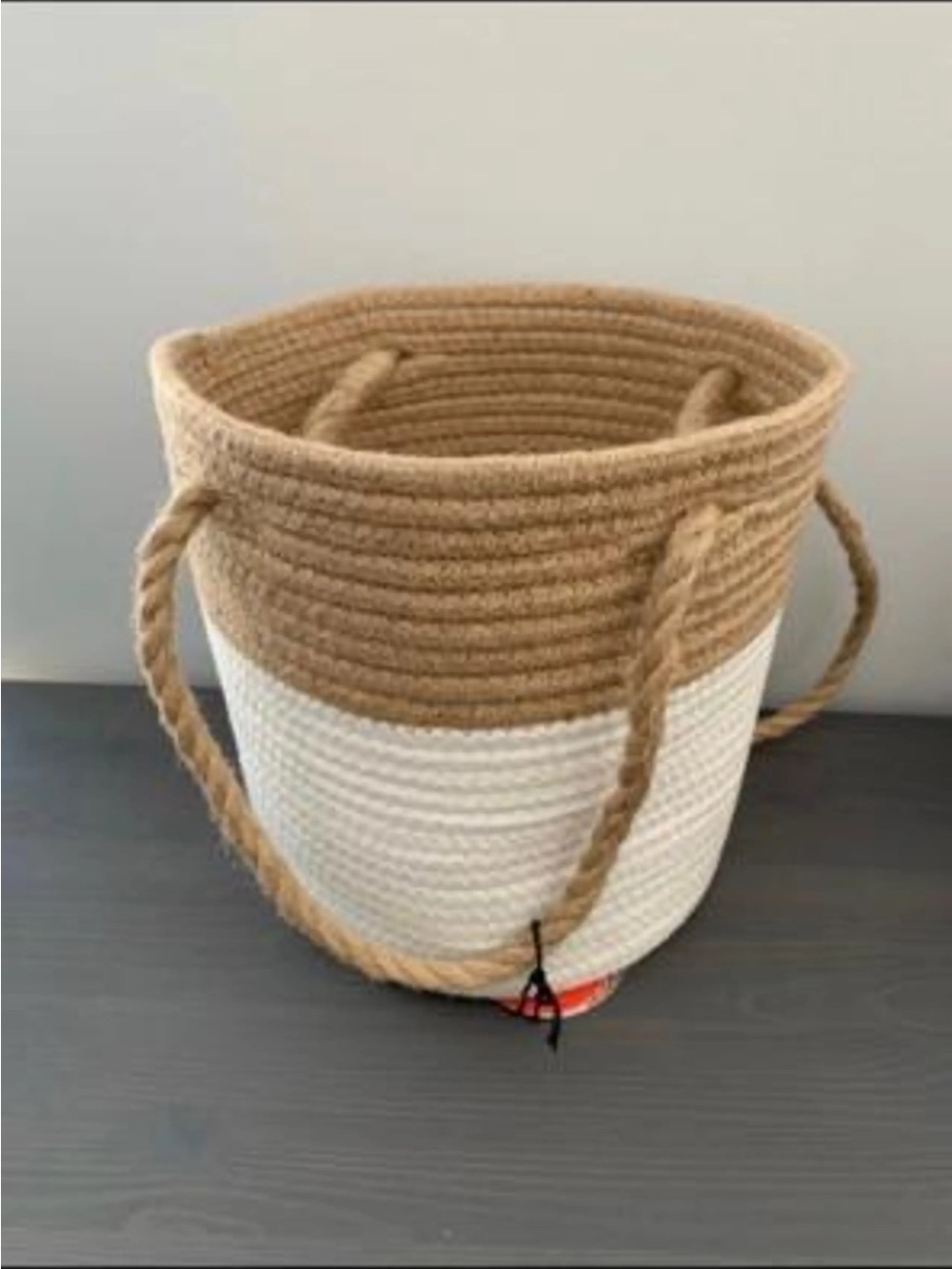 Coiled rope basket with handles from Opalhouse